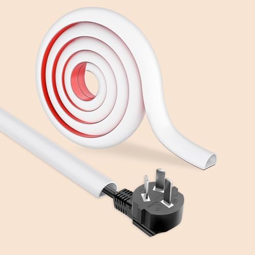 Wall Cord Hider - 78 Inch Self-Adhesive Cable Wire Cover for Walls, Flexible Cable Raceway Cord Cover for Easy Wire Management - 0.59in H x 0.39in W - White