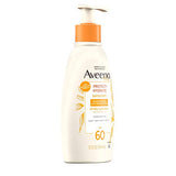 Aveeno Protect + Hydrate Moisturizing Body Sunscreen Lotion with Broad Spectrum SPF 60 & Prebiotic Oat, Weightless, Paraben-Free, Oil-Free & Oxybenzone-Free, Pump Bottle, 12.0 fl. oz