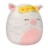 Squishmallows 16-Inch Rosie Spotted Pig with Yellow Flower Crown - Large Ultrasoft Official Kelly Toy Plush