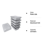 Aluminum Containers with Lids - 55 count - 2.25LB (8.5"x6") - Disposable Foil Containers for Takeout, Baking, Freezing, Food Storage - Aluminum Pans with Lids, To Go Containers With Lids