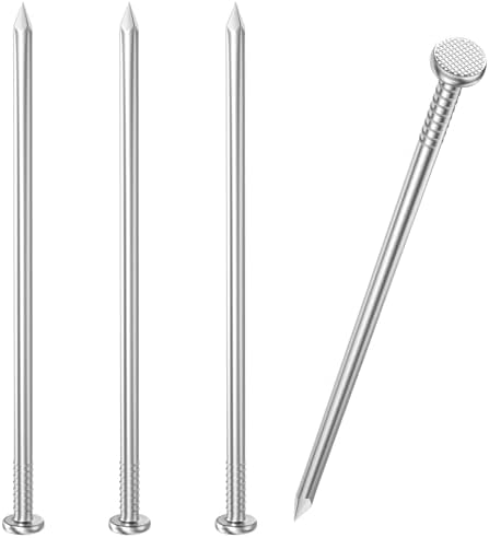 15PCS Stainless Steel Hardware Nails, 6 Inch Flat Head Nails for Hanging Pictures, Picture Hanging Nails, Long Nails, Wall Nails, Wood Nails, Finishing Nails