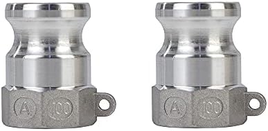 2 pcs Aluminum cam lock fittings (1" Part A) cam groove hose fitting camlock fittings, Male Adapter Female NPT Thread camlock fitting (1‘’)