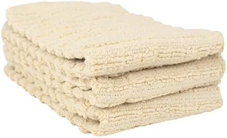 Ritz Royale Collection 100% Combed Terry Cotton, Highly Absorbent, Kitchen Dish Cloth Set, 13-3/4" x 12", 3-Pack, Solid, Latte