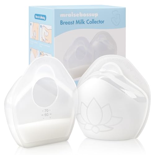 Breast Milk Collector, 2 Piece Wearable Breastmilk Collector, Food Grade Silicone Breastmilk Collector, Collect Spilled Breastmilk Anywhere, Hands-Free Milk Collector