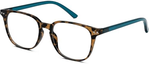 Zenni Optical Blue Light Glasses for Women Men - Square Glasses For Computer, Gaming, TV, Phone - Reduce Eyestrain UV Glare (Tortoiseshell)