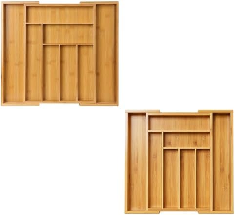 Pipishell Bamboo Expandable Drawer Organizer Two sizes options