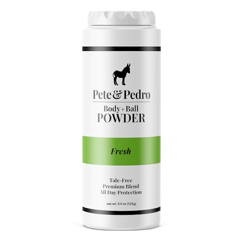 Pete & Pedro BODY & BALL POWDER (Fresh Scent), Talc-Free Men’s Body Powder Deodorant for Men, Sweat Absorbs Blocks Odor, Hygiene for Groin Area, Ideal For Gym & Daily Use | Seen on Shark Tank, 5 oz