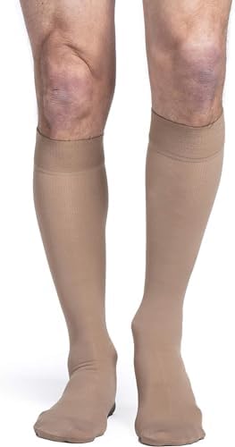 SIGVARIS Men’s Essential Cotton 230 Closed Toe Calf-High Socks 20-30mmHg