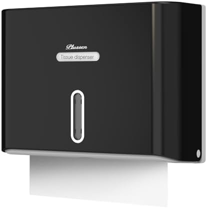 Paper Towel Dispenser Wall Mount, Adhesive No Drilling Multifold Trifold C Fold Commercial Hand Towel Dispenser,Black