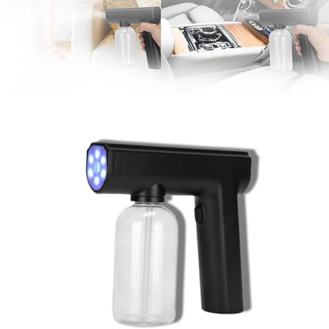 Mist Sprayer Gun,Electric Fogger Wireless Cleaning Sprayer Mist Sprayer Gun Multifunctional 300ml Personal Care for Car Home Office School Garden[Black]