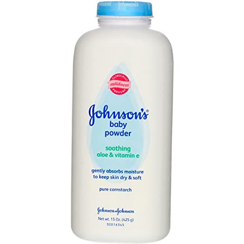 Johnson's Baby Powder with Aloe & Vitamin E,15oz, (Pack of 24)