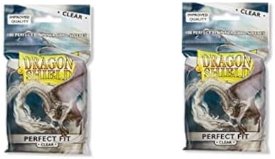 2 Packs Dragon Shield Inner Sleeve Clear Standard Size 100 ct Card Sleeves Individual Pack