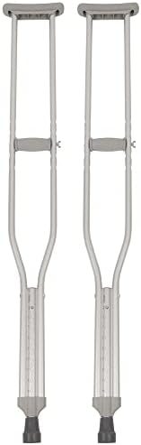 PCP Aluminum Crutches, Push Button Adjustable Height, Lightweight, 1 Pair, Adult Tall Size (5'10" to 6'6")