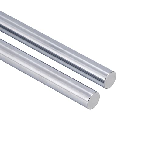2Pcs 12mm x 400mm (0.472 x 15.74 inches) Vigorous Linear Motion Rods, Case Hardened Chrome Shaft Linear Rail Guide Shaft for 3D Printer, DIY, CNC - Metric h8 Tolerance