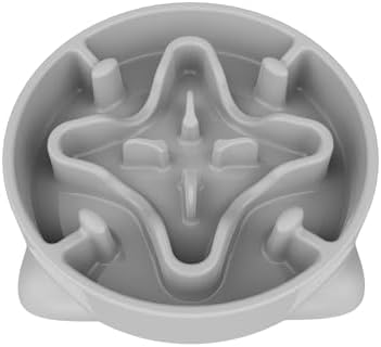 Slow Feeder Dog Bowls Medium Breed, Dog Food Bowl Medium Dog Anti-Choking Bloat Stop Puzzle Healthy Eating Bowl (Gray, 2 Cup)