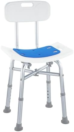 Shower Chair for Inside Shower - Height Adjustable Shower Seat with Back, Tool Free Assembly Bathroom Stool, Anti Slip Resistant Shower Chair for Elderly and Disabled