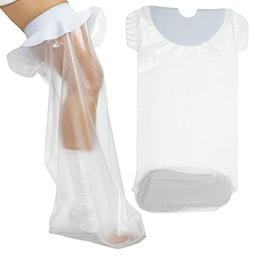 Vive Cast Cover for Shower Leg - Waterproof, Patented Seal - Adult Cover Bag for Showering After Surgery - Also for Broken Foot, Ankle, Knee, Toe, Bandages, Wounds, Baths - Watertight & Submersible
