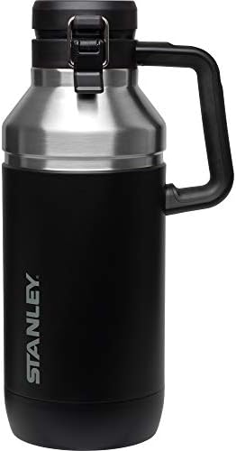 Stanley GO Growler 64 oz | Keeps Beer Cold or Coffee Hot | Leakproof Steel Lined Lid and Easy to Carry Handle | Insulated Stainless Steel Beverage Container | BPA-Free | Matte Black