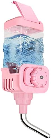 Vannon Small Animal Water Dispenser for Cage, 30oz Auto Feeding Crate Water Bottle for Rabbit, Chinchilla, Ferret, Guinea Pig, Squirrel, Hedgehog, Pet Nozzle Diameter: 10mm, BPA Free, Pink