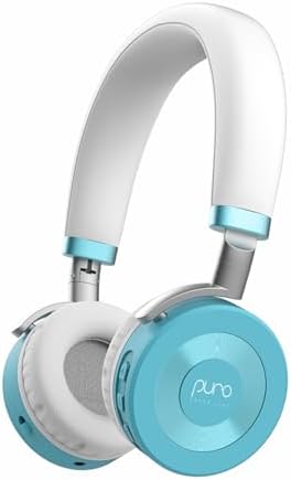 Puro Sound Labs JuniorJam Plus Volume Limiting Headphones for Kids, Safer Audio to Protect Hearing- Adjustable Bluetooth Headphones for Tablets, Smartphones, PCs- 22-Hour Battery Life (Teal)