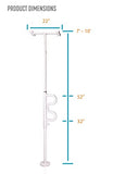 Stander Wonder Pole, Security Pole and Curve Grab Bar, Tension Mounted Floor to Ceiling Transfer Pole for Seniors, Elderly Adults, Bathroom Safety Assist and Stability Rail, White