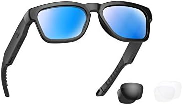 OhO Smart Glasses,Polarized Sunglasses with Bluetooth Speaker,Athletic/Outdoor UV Protection and Voice Control,Unisex(Mirror Blue Lens)