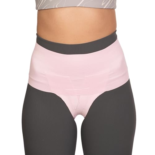 Women's Pelvic Orthotic Support Belt - Uterus & Bladder Support Girdle | Postpartum Recovery & Pain Relief | High Waist Pink (X-Small)