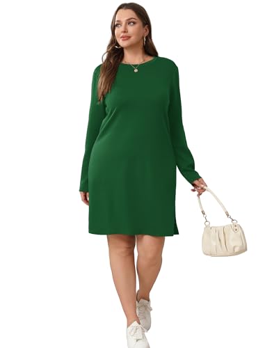 Womens Dresses Fashion Winter Christmas Long Sleeve Casual Dress 2024 Green M