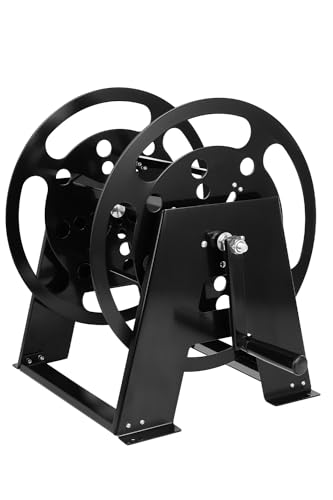 RV Extension Cord Reel Stand, 50-200 FT RV Extension Cord Reel Holder with Durable Bearings, Metal Heavy Duty Power Cord Storage Reel with Anti-rust Coating