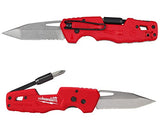 MILWAUKEE Fastback Folding Utility Knife w/Blade Multifunctionality, Red-black