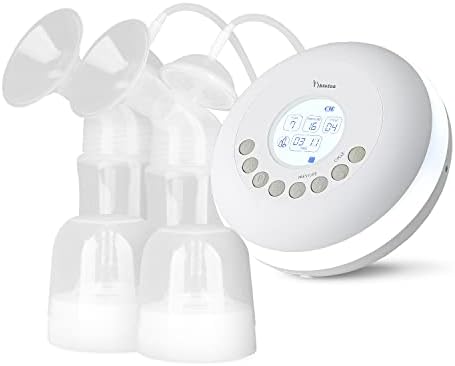 HubiBaby Double Electric Breast Pump, Hands Free Breast Milk Pump, Wearable Pumps for Breastfeeding, 16 Pressure Levels and 6 Cycles, Strong Suction, 2 Size Flanges