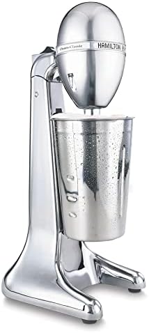 Hamilton Beach DrinkMaster Electric Drink Mixer, Retro Milkshake Maker & Milk Frother, 2 Speeds, Extra-Large 28 oz. Stainless Steel Cup, Classic Chrome