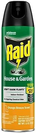 Raid House & Garden Insect Killer Spray, Orange Scent 11 Ounce (Pack of 8)