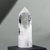 Runyangshi Large Clear Quartz Healing Crystal Wand 4.72"-5" Natural Crystal Tower 6 Faceted Single Point Crystal Prism Wand Natural Quartz Stones for Meditation Reiki Chakra Therapy Home Decor Gift