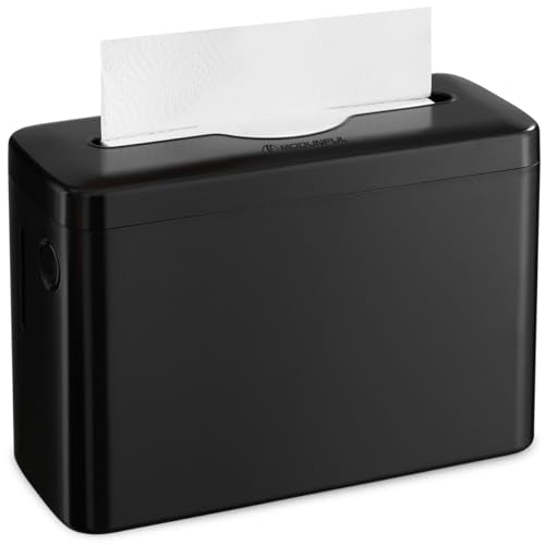 Multifold Paper Towel Dispenser Countertop, Heavy Duty Wide-Design, 300-Sheet Large Capacity Black Paper Towel Holder, Compatible with Tork, AmazonCommercial, Kleenex, Scott, Pacific Multifold Towels