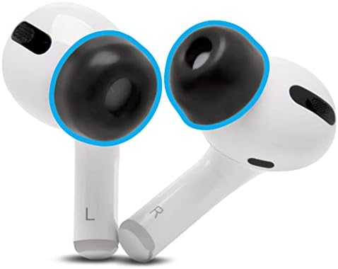 WC TipZ - Upgraded Memory Foam Ear Tips for Airpods Pro Made by Wicked Cushions | Improved Comfort, Tighter Seal, Better Foam Rebound Time | Fits Perfectly in Charging Case | Pitch Black