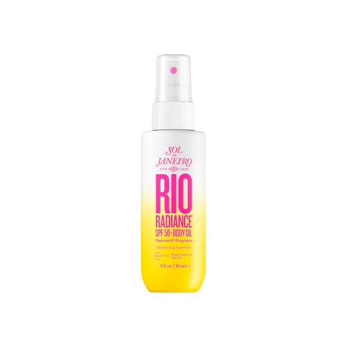 SOL DE JANEIRO Rio Radiance SPF 50 Shimmering Body Oil Broad Spectrum| Spray Sunscreen Dry Oil for Body | Water Resistant Up to 40 Minutes | UV Protection | 3 oz.