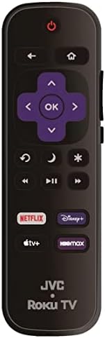 OEM Replacement Remote Control Compatible with All JVC HDR Roku Smart LED TVs 【Only Works with JVC Roku TV, Not for Roku Stick and Roku Box】 (Netflix/Disney Plus/Apple TV+ / HBO Max)