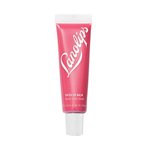 Lanolips Tinted Lip Balm - Enriched with Lanolin Oil for Shine & Hydration - Hydrating Tinted Lip Gloss Tube - Rhubarb (12.5g / 0.44oz)