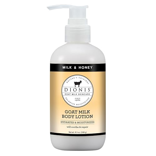 Dionis Goat Milk Hydrating Skincare Cream, Rich & Creamy Daily Moisturizing Milk & Honey Scented Body Lotion For Dry Skin, Made in the USA, Cruelty-Free & Paraben-Free, 8.5 oz Bottle