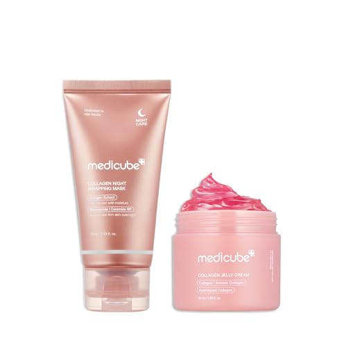 medicube Korean Collagen for Beginner: Collagen Overnight Wrapping Peel Off Facial Mask Pack and Collagen Jelly Cream (1.69 Fl Oz (Pack of 1))