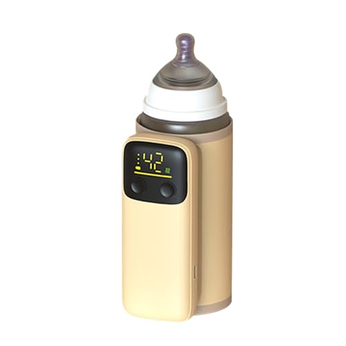 Portable Bottle Warmer, 8000mAh Rechargeable Baby Milk Warmer, LCD Display Travel Bottle Warmer with Adjustable Size, Precise Temperature, Water-Free Warmer, 18W Fast Charging (4th Gen)