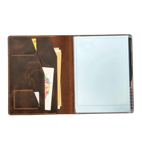 Personalized Leather folio case with Pen Holder for reMarkable 2, Genuine leather leather folio cover for reMarkable paper pro V10-LRMB05S