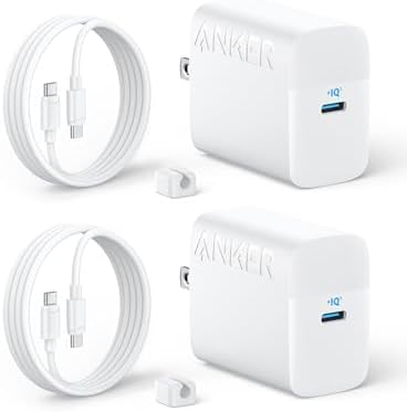Anker 45W USB C Charger Block, PPS Fast Charger with USB-C Cable for iPhone 16/15 and More Series, iPad, Galaxy S24 Ultra (2-Pack 5 ft Cable Included)