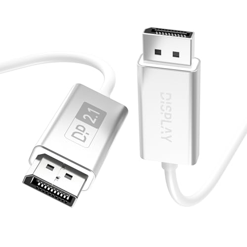 16K DisplayPort 2.1 Cable 6.6ft[16K@60Hz,8K@120Hz,4K@240Hz],40Gbps Gaming Monitor DP 2.1 Cable Compatible with NVIDIA GeForce RTX 4090 & AMD Radeon RX 7900 XTX - FreeSync G-Sync Support