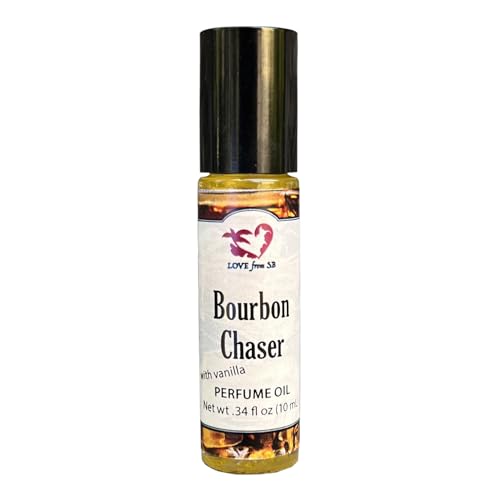 Bourbon Chaser Perfume Oil with Organic Golden Jojoba Oil, .34 oz. (10 ml) Roll On Bottle, Made in Santa Barbara California (Bourbon Chaser)