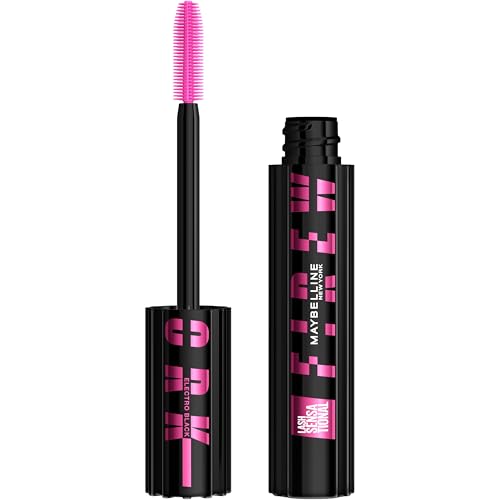 Maybelline Lash Sensational Firework Washable Mascara, Lengthening & Volumizing Mascara for up to 24HR wear, Electro Black, 1 Count