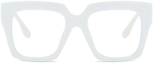 PORADAY Oversized Blue Light Blocking Glasses for Women Men Fashion Big Square Frame Computer Gaming Eyeglasses