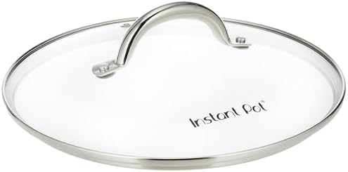 Instant Pot Tempered Glass Lid, 10.2-In, 8-Qt, Cooking Pot Lid, Stainless Steel Handle and Rim, Clear