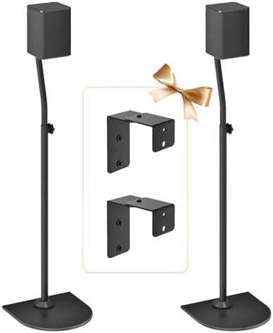 Speaker Stand for LG Speaker Stand with Speaker Wall Mounts for LG Rear Speaker Stand - Height Adjustable 33" to 42" Surround Sound Speaker Stand for LG SPQ8-S 578S1-S S78S2-S S65S3-S S55TR